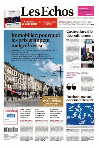 Les Echos du Vendredi 11 et Samedi 12 Décembre 2020