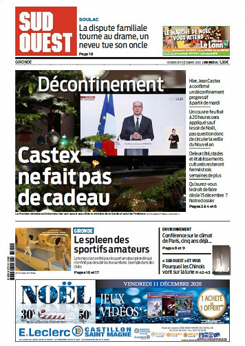 Sud Ouest - Gironde - Vendredi 11 Décembre 2020