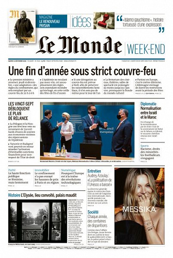 Le Monde du Samedi 12 Décembre 2020