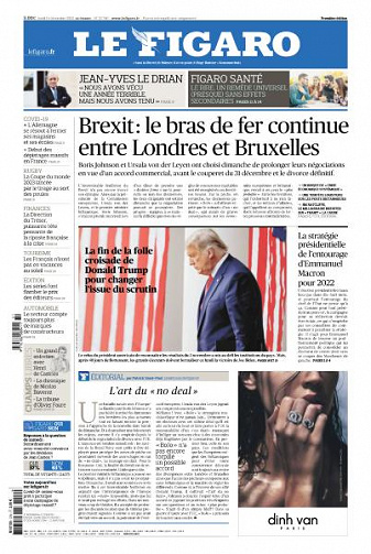 Le Figaro du Lundi 14 Décembre 2020
