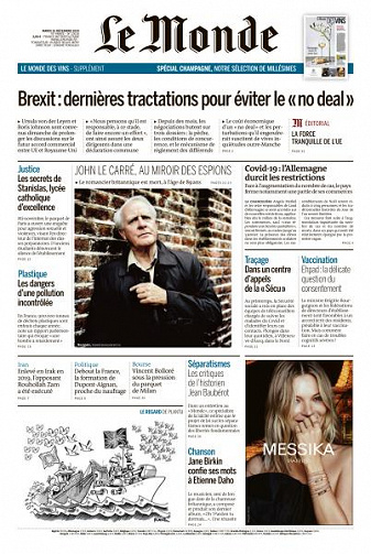 Le Monde du Mardi 15 Décembre 2020