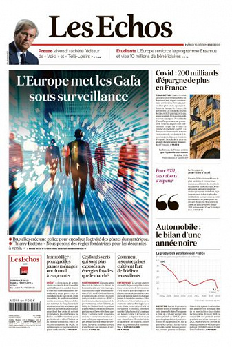 Les Echos du Mardi 15 Décembre 2020