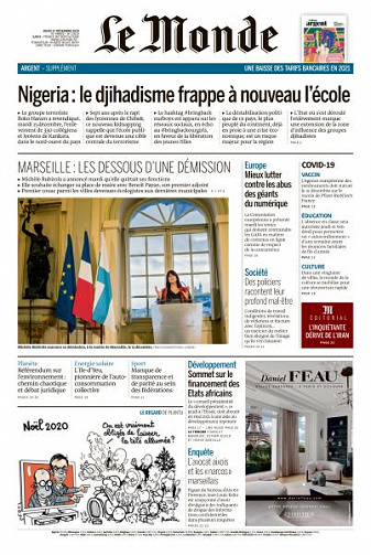 Le Monde du Jeudi 17 Décembre 2020