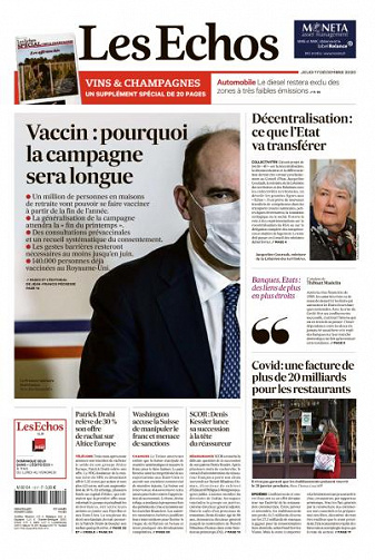 Les Echos du Jeudi 17 Décembre 2020