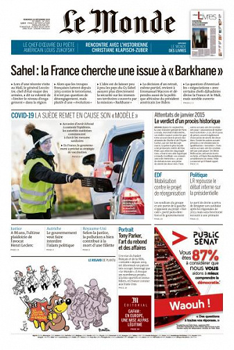 Le Monde du Vendredi 18 Décembre 2020