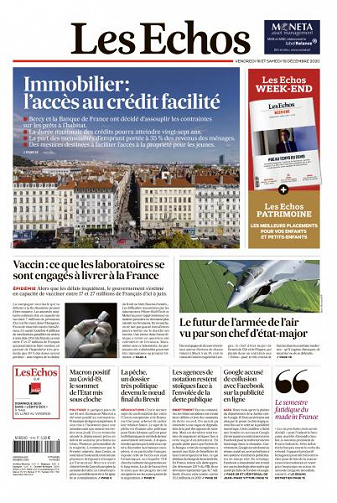 Les Echos du Vendredi 18 et Samedi 19 Décembre 2020