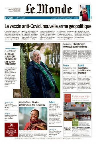 Le Monde du Dimanche 20 et Lundi 21 Décembre 2020