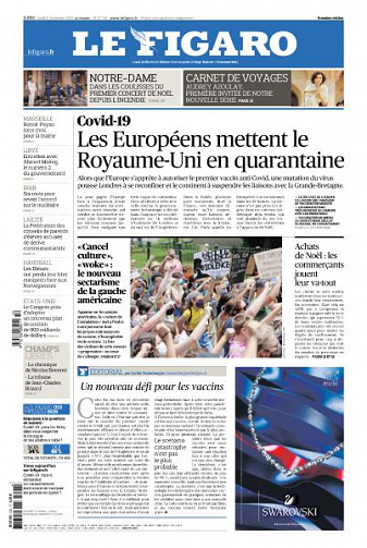 Le Figaro du Lundi 21 Décembre 2020