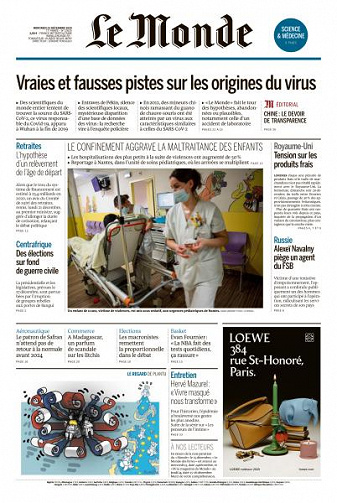 Le Monde du Mercredi 23 Décembre 2020