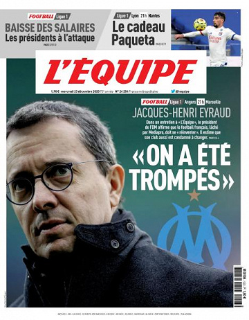 L’equipe du Mercredi 23 Décembre 2020