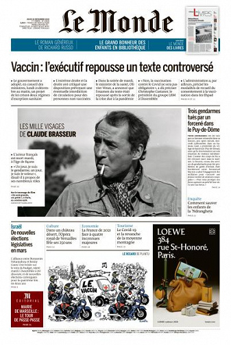 Le Monde du Jeudi 24 Décembre 2020