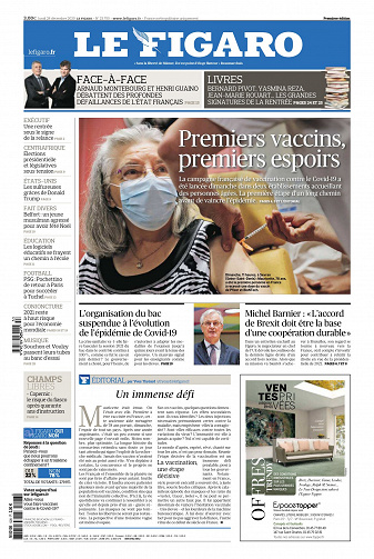 Le Figaro du Lundi 28 Décembre 2020