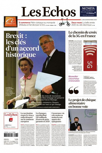 Les Echos du Lundi 28 Décembre 2020