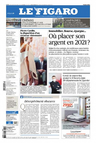 Le Figaro du Mercredi 30 Décembre 2020