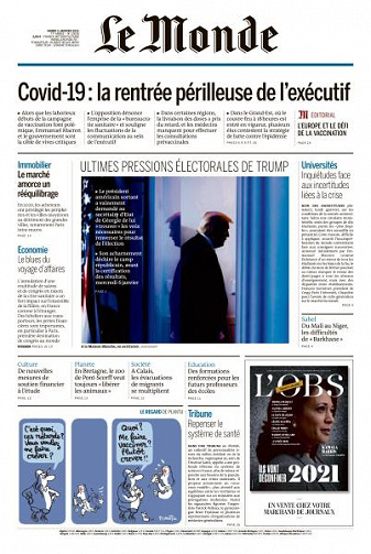 Le Monde du Mardi 5 Janvier 2021