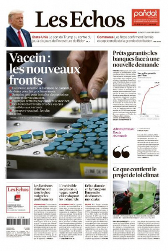 Les Echos du Lundi 11 Janvier 2021