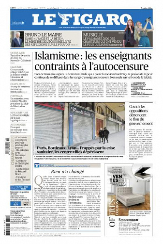 Le Figaro du Mardi 12 Janvier 2021