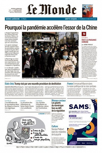 Le Monde du Mercredi 13 Janvier 2021