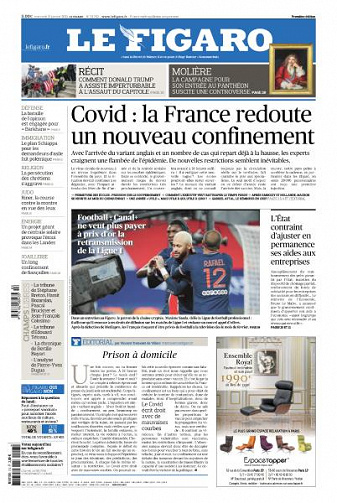 Le Figaro du Mercredi 13 Janvier 2021