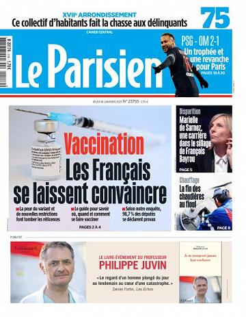 Le Parisien du Jeudi 14 Janvier 2021