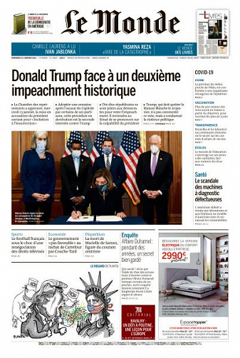 Le Monde du Vendredi 15 Janvier 2021