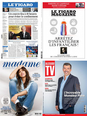 Pack Le Figaro et ses 3 suppléments - Vendredi 15 Janvier 2021