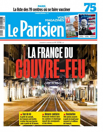 Le Parisien du Vendredi 15 Janvier 2021