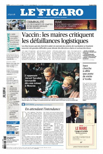 Le Figaro du Lundi 18 Janvier 2021