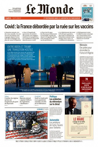 Le Monde du Jeudi 21 Janvier 2021