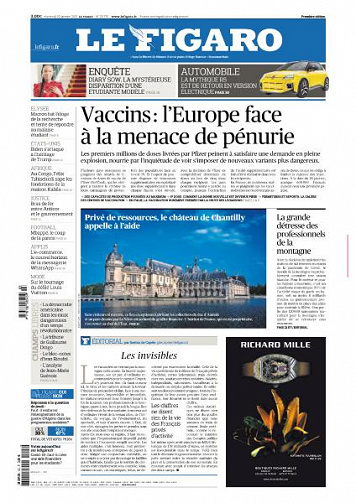 Le Figaro du Vendredi 22 Janvier 2021
