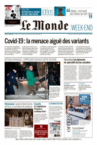 Le Monde du Samedi 23 Janvier 2021