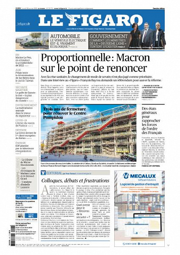 Le Figaro du Mardi 26 Janvier 2021