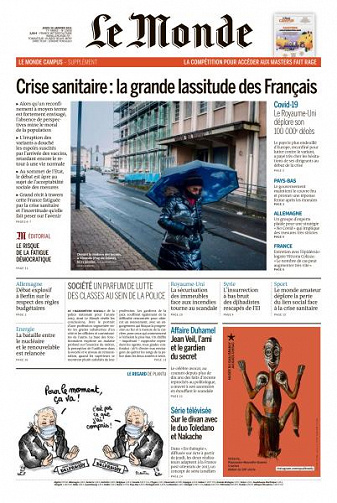 Le Monde du Jeudi 28 Janvier 2021