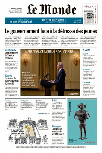 Le Monde du Vendredi 29 Janvier 2021