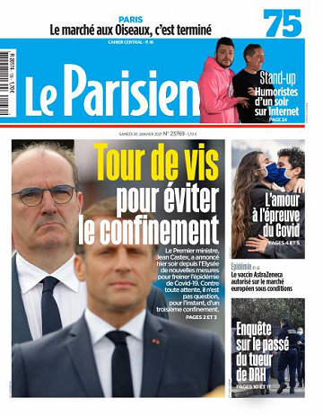 Le Parisien du Samedi 30 Janvier 2021