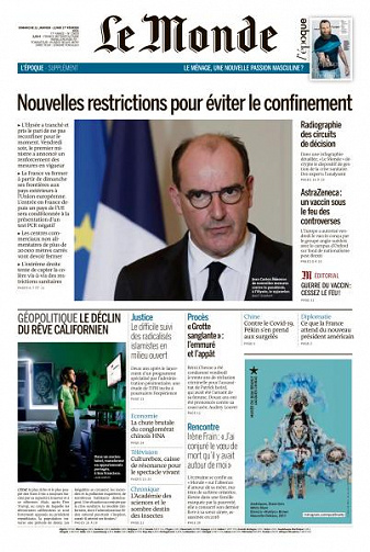 Le Monde du Dimanche 31 et Lundi 1er Février 2021