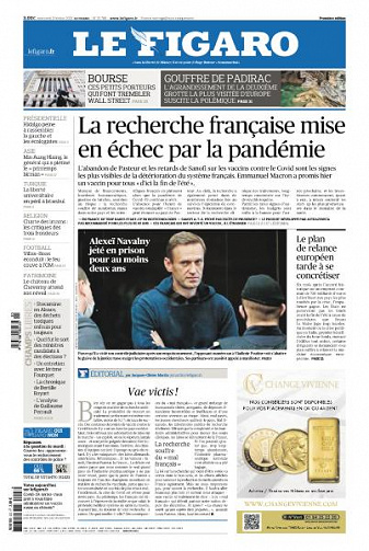 Le Figaro du Mercredi 3 Février 2021