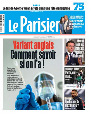 Le Parisien du Mercredi 3 Février 2021