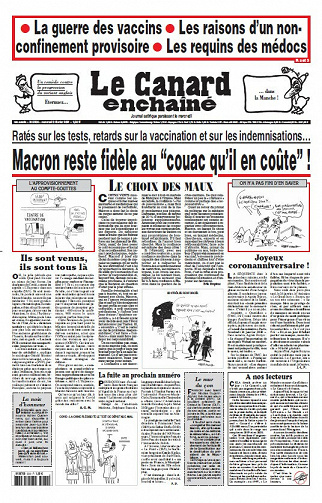 Le Canard enchaîné N°5230 - Mercredi 3 Février 2021