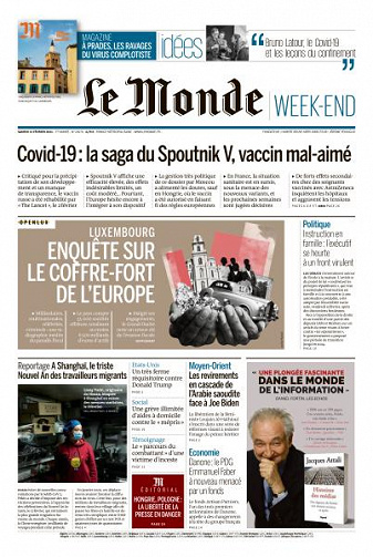 Le Monde du Samedi 13 Février 2021