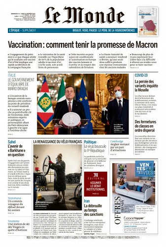 Le Monde du Dimanche 14 et Lundi 15 Février 2021