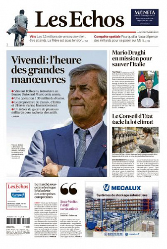 Les Echos du Lundi 15 Février 2021