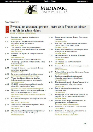 Mediapart - Lundi 15 Février 2021