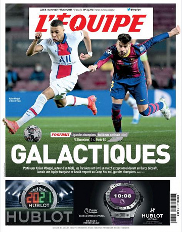 L’equipe du Mercredi 17 Février 2021