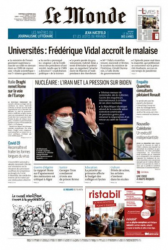 Le Monde du Vendredi 19 Février 2021