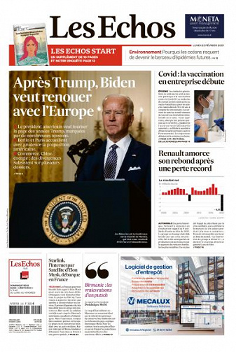 Les Echos du Lundi 22 Janvier 2021