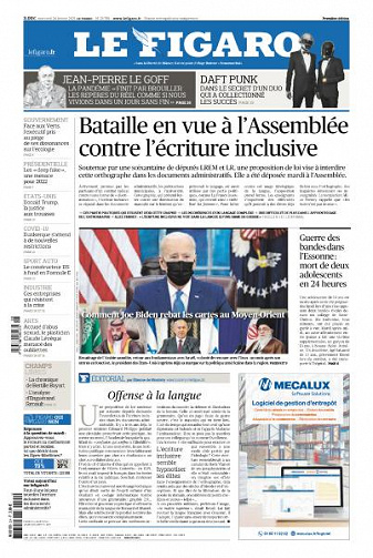 Le Figaro du Mercredi 24 Février 2021