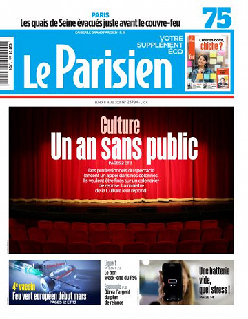 Le Parisien du Lundi 1er Mars 2021