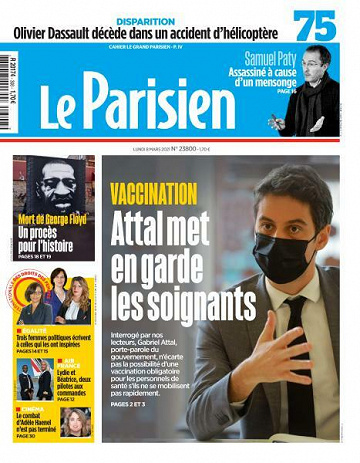 Le Parisien du Lundi 8 Mars 2021