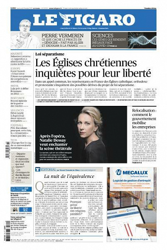 Le Figaro du Mercredi 10 Mars 2021